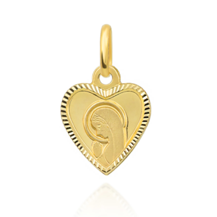 Złoty medalik Matka Boska modląca się