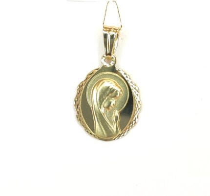 Złoty medalik z Matką Boską