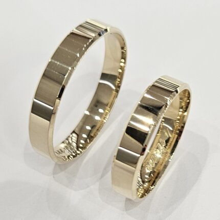 Obrączki ślubne klasyczne płaskie fazowane szer. 4mm